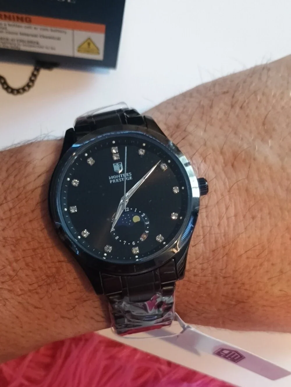 Montres Prestige Men's Black Dress Watch
